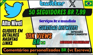 Twitter menor preço, serviços BR, 5K VIEWS BR 3,99, OFERTA! - Redes Sociais