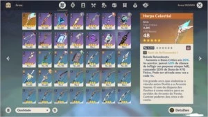 Conta Genshin AR48 + 3300 Pprimogens + 61 resinas frágeis - Genshin Impact