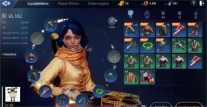 VENDE SE CONTA LVL 65 SERVIDOR SA 93 COM COURO EPICO - MIR4