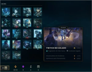 Conta Lol Platina 114 skins - tds os champs 8K ESS. AMARELA - League of Legends
