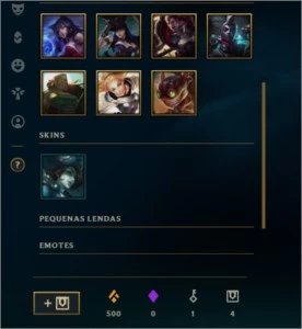 CONTAS UNRAKED LEAGUE OF LEGENDS LOL
