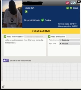 Conta de Imvu com AG eAp com roupas (masculino) - Outros