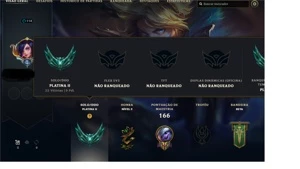 Conta Platina II com 52 champs e 30 skins - League of Legends LOL