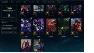 Conta Platina II com 52 champs e 30 skins - League of Legends LOL