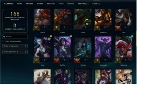Conta Platina II com 52 champs e 30 skins - League of Legends LOL