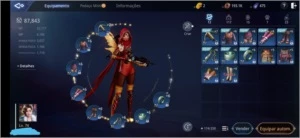 Conta EU53, Nv 74 cm 87k de poder. Possui 2 chifres heroico - MIR4