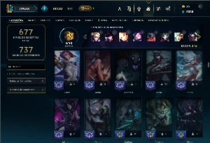 Platina 4 com TODOS os champs e 452 Skins + 3 RARAS - League of Legends LOL