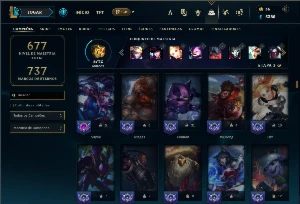 Platina 4 com TODOS os champs e 452 Skins + 3 RARAS - League of Legends LOL