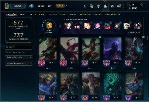 Platina 4 com TODOS os champs e 452 Skins + 3 RARAS - League of Legends LOL