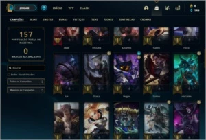 Conta prata 2 com 18 skins e 61 champs ( MAIN MID / JG ) - League of Legends LOL