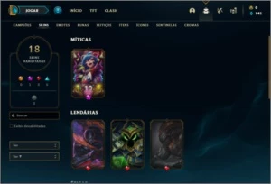 Conta prata 2 com 18 skins e 61 champs ( MAIN MID / JG ) - League of Legends LOL