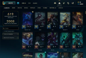 Conta de LOL / 10 anos / Muitas skins / Poucas ranqueadas - League of Legends