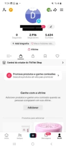 Conta Do Tiktok Com Shop Ativo 3K Seguidores