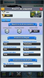 Conta Clash Royale - nv 10 - 5 lendárias - Highest 4110