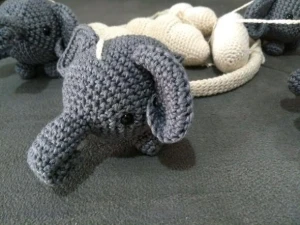 Mobile de Croche Elefante e Nuvem - Artesanato e Personalizados