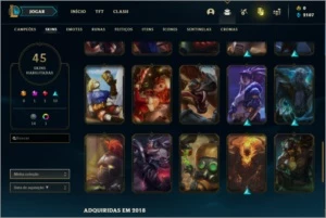 CONTA DE LOL PLATINA 4 / LEVEL 163 VARIAS SKINS - League of Legends