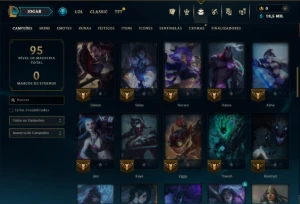 Ouro 3 com 60 Champs e 45 Skins - League of Legends LOL