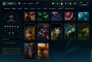 Ouro 3 com 60 Champs e 45 Skins - League of Legends LOL