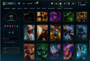 Ouro 3 com 60 Champs e 45 Skins - League of Legends LOL