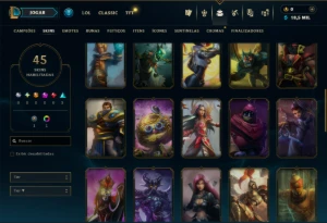Ouro 3 com 60 Champs e 45 Skins - League of Legends LOL