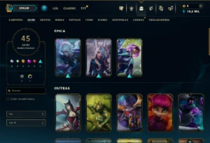 Ouro 3 com 60 Champs e 45 Skins - League of Legends LOL