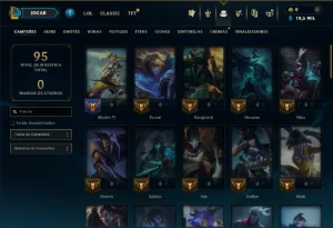 Ouro 3 com 60 Champs e 45 Skins - League of Legends LOL