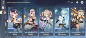 Vendo conta genshin ar35 com quatro 5* e uma arma 5* - Genshin Impact