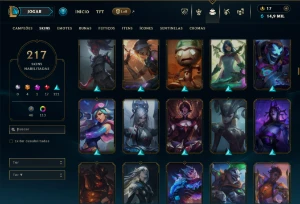 Unranked com TODOS os Champs e 217 Skins ( ADC / SUP / MID ) - League of Legends LOL