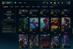 Conta platina 4 com 80 Champs e 32 Skins + 1600 RP - League of Legends LOL