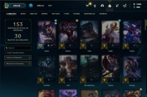 Conta platina 4 com 80 Champs e 32 Skins + 1600 RP - League of Legends LOL