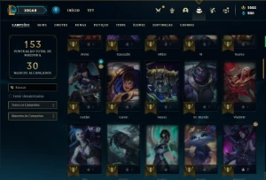Conta platina 4 com 80 Champs e 32 Skins + 1600 RP - League of Legends LOL