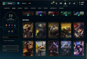 Conta platina 4 com 80 Champs e 32 Skins + 1600 RP - League of Legends LOL