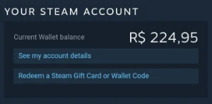 Saldo Steam R$224,00 - Gift Cards