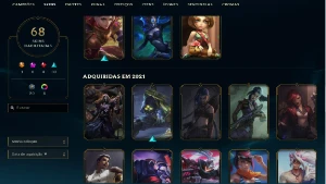 Bronze 4 com 140 Champs e 68 Skins + 650 RP - League of Legends LOL