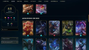 Bronze 4 com 140 Champs e 68 Skins + 650 RP - League of Legends LOL