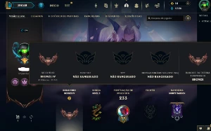 Bronze 4 com 140 Champs e 68 Skins + 650 RP - League of Legends LOL