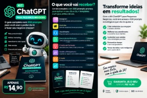 Kit ChatGPT para Pequenos Negócios — 300 Prompts Prontos - Inteligência Artificial