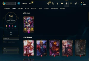 Conta bronze 2 com 90 Champs e 54 Skins ( MAIN ADC ) - League of Legends LOL