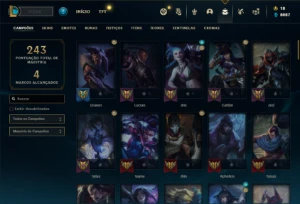 Conta bronze 2 com 90 Champs e 54 Skins ( MAIN ADC ) - League of Legends LOL
