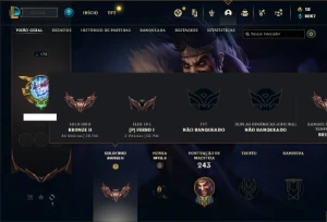Conta bronze 2 com 90 Champs e 54 Skins ( MAIN ADC ) - League of Legends LOL