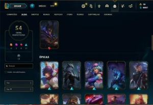 Conta bronze 2 com 90 Champs e 54 Skins ( MAIN ADC ) - League of Legends LOL