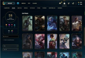 Conta prata 4 com 54 Champs e 28 Skins + 18 Espolios - League of Legends LOL