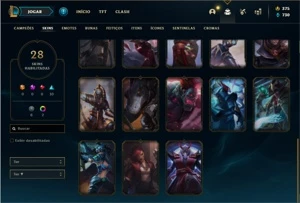 Conta prata 4 com 54 Champs e 28 Skins + 18 Espolios - League of Legends LOL