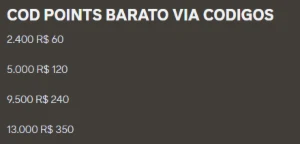 Fonte para conseguir comprar COD Points muito mais baratos - Call of Duty