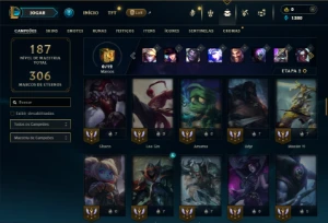 Unranked com 80 Champs e 43 Skins + 15 Fragmentos - League of Legends LOL