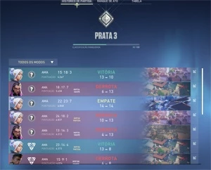 CONTA VALORANT COM SKINS E PASSE DE BATALHA PRATA 3 - Wakfu