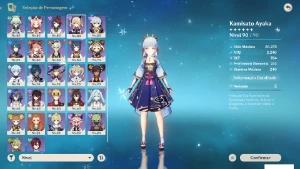 Conta Genshin Impact AR 60, 22 personagens 5* e  30 4*