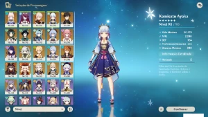 Conta Genshin Impact AR 60, 22 personagens 5* e  30 4*
