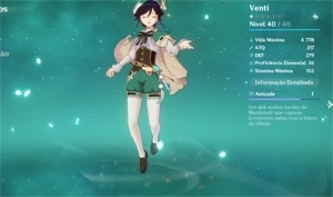 Conta genshin Impact AR19 Venti e Ayaka