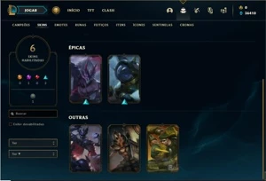 Conta Platina 4 com 27 Champs e 6 Skin + 1 Prestigio do Fizz - League of Legends LOL